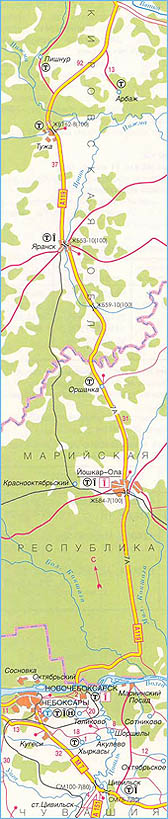 Карта дороги А-119 "Вятка", участок № 1