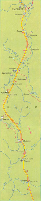 Карта дороги А-119 "Вятка", участок № 3
