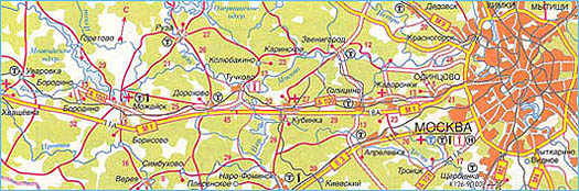 Карта дороги М-1 "Беларусь" участок 1