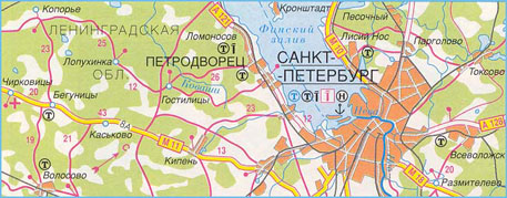 Карта дороги М-11 "Нарва", участок № 1