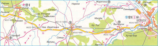 Карта дороги М-13, участок № 1