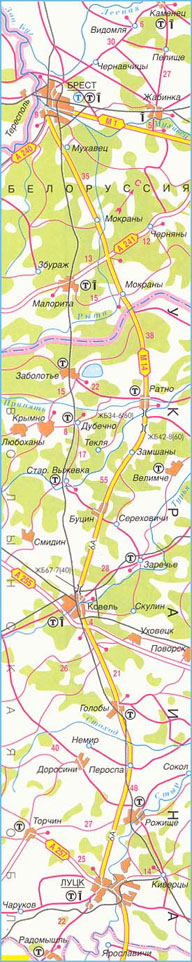 Карта дороги М-14, участок № 1