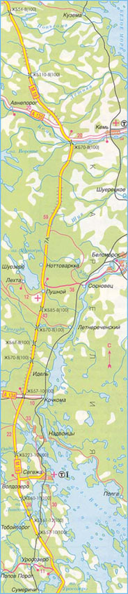 Карта дороги М-18 "Кола", участок № 3