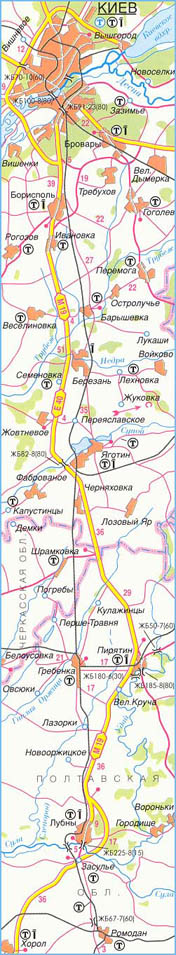 Карта дороги М-19, участок № 1
