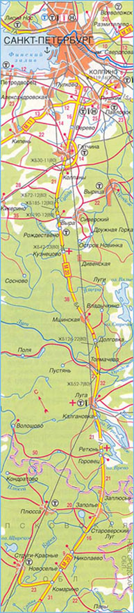Карта дороги М-20, участок № 1