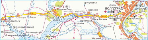Карта дороги М-21, участок № 1