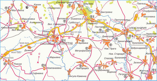 Карта дороги М-21, участок № 7