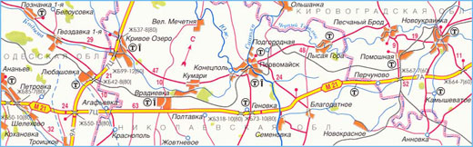 Карта дороги М-21, участок № 8