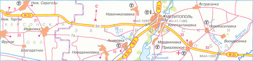 Карта дороги М-23, участок № 2