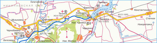 Карта дороги М-23, участок № 3