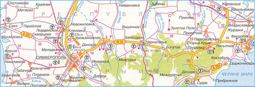 Карта дороги М-25, участок № 1