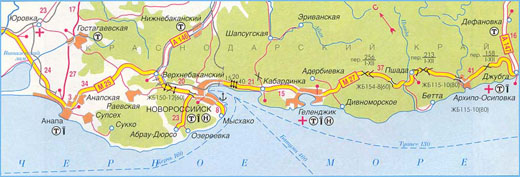 Карта дороги М-25, участок № 3