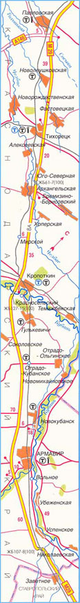 Карта дороги М-29 "Кавказ", участок № 1