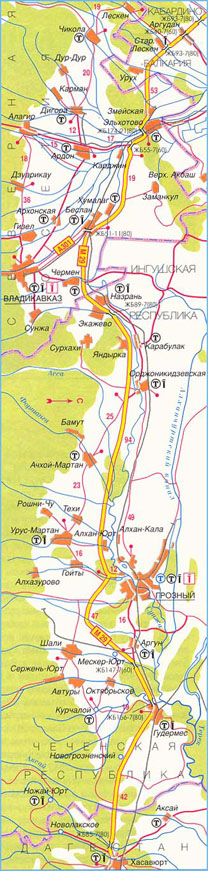 Карта дороги М-29 "Кавказ", участок № 3