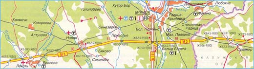 Карта дороги М-3 "Украина", участок № 3