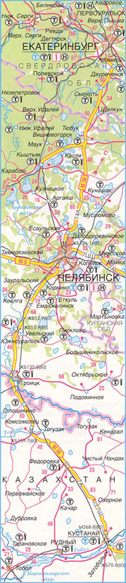 Карта дороги М-36, участок № 1