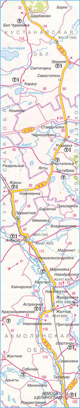 Карта дороги М-36, участок № 2