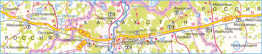 Карта дороги М-51, участок № 2