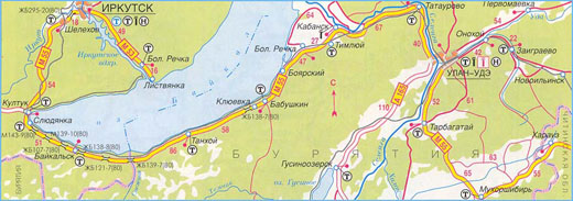 Карта дороги М-55, участок № 1