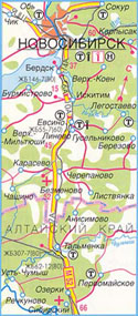 Карта дороги М-52 "Чуйский тракт", участок № 1