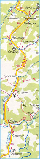 Карта дороги М-56 "Лена", "Колыма", участок № 5