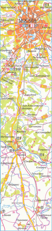Карта автодороги М-6 участок 1