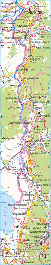 Карта дороги М-60 "Уссури", участок № 1