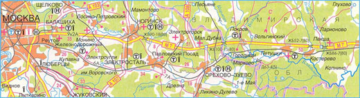 Карта дороги М-7 "Волга", участок № 1 