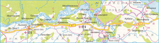 Карта дороги М-7 "Волга", участок № 4 