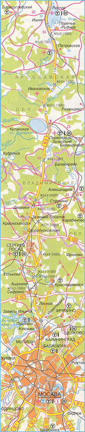 Карта дороги М-8 "Хомогоры", участок № 1