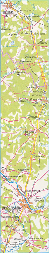 Карта дороги М-8 "Хомогоры", участок № 2