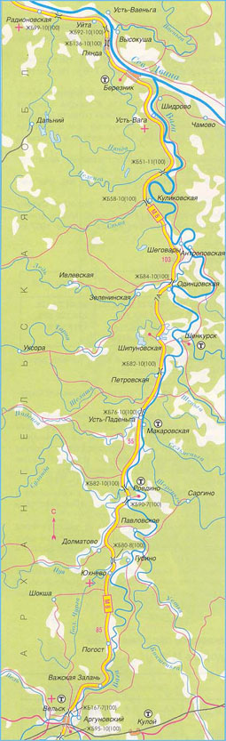 Карта дороги М-8 "Хомогоры", участок № 4
