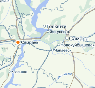 Карта Сызрань